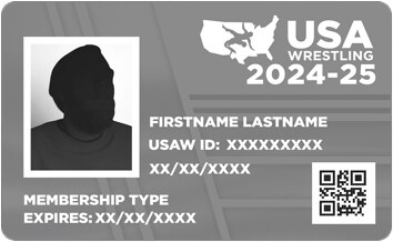 A USA Wrestling athlete membership card
